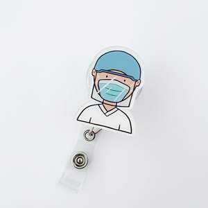 Porte-badge rétractable en acrylique tendance pour infirmières et médecins avec clip dorsal, porte-badge d'identification médical de dessin animé, accessoires d'hôpital - Product Image 6