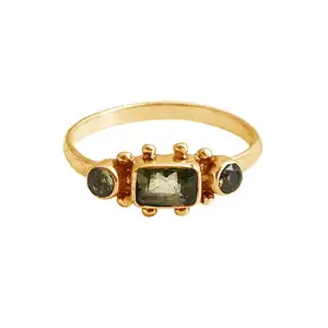 Стильное кольцо из стерлингового серебра 925 пробы с Перидотом, позолоченные кольца с драгоценными камнями, оптовый Производитель колец plata