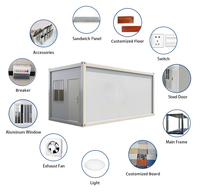 Maison préfabriquée combinée à un bureau conteneur modulaire à structure plate pour plus d'intimité