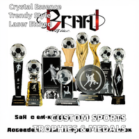 Trophée sportif en cristal gravé au laser avec base noire Prix personnalisés avec éclairage dynamique pour les événements de championnat Vente en gros en vrac