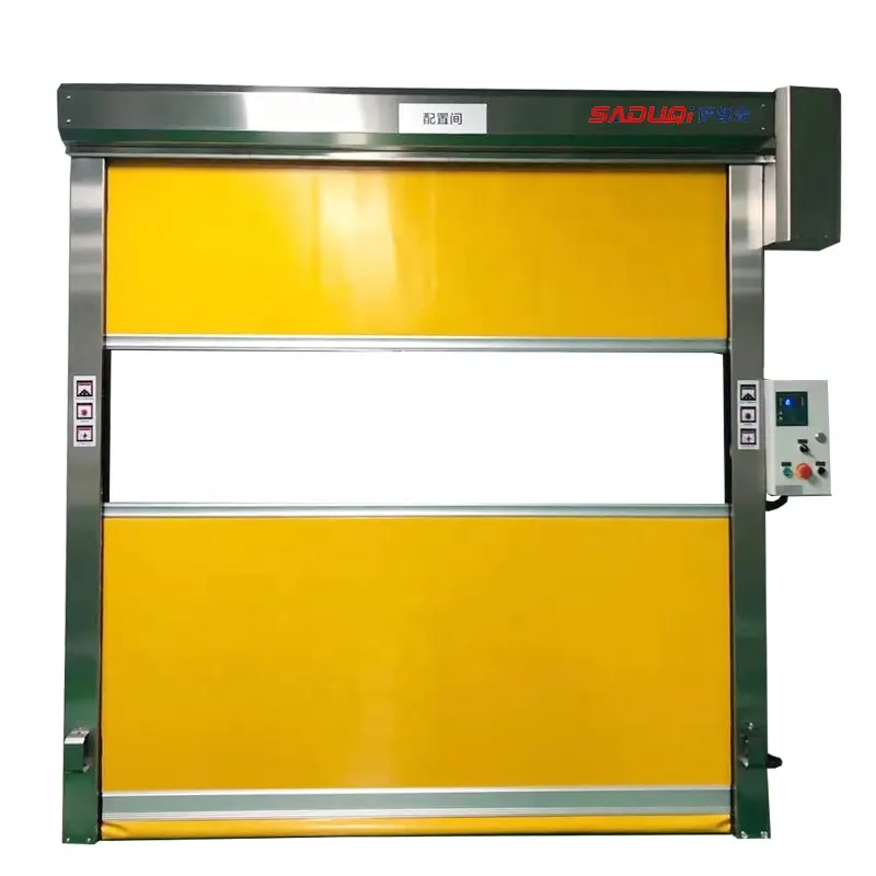 Auto-Closing Stainless Steel Frame automation high-Speed PVC Door for UK Market Fast Rapid Door