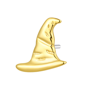 Eternal Metal 14K oro amarillo sólido Halloween sombrero <span class=keywords><strong>de</strong></span> <span class=keywords><strong>bruja</strong></span> oreja Piercing Tragus joyería sin rosca Push in ends Tops - Product Image 1