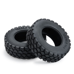 タミヤ用30mm幅ブラックラバータイヤタイヤ1/14RCトレーラートラクタートラックフロントホイールリムRCパーツアクセサリー - Product Image 2