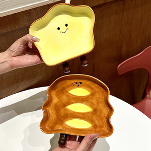 Assiette à pain rustique moderne Assiette créative en céramique en forme de <span class=keywords><strong>baguette</strong></span> Planche de service de boulangerie artisanale haut de gamme pour café et restaurants - Product Image 3