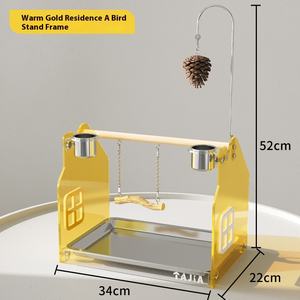 Di alta qualità piccoli uccelli eco-friendly forma a triangolo solido metallo supporto lavabile in ferro arte acciaio inossidabile vassoio pulsante gabbia pappagallo - Product Image 6