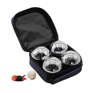 Ensemble <span class=keywords><strong>de</strong></span> <span class=keywords><strong>4</strong></span> <span class=keywords><strong>boules</strong></span> <span class=keywords><strong>de</strong></span> pétanque en métal chromé avec sac <span class=keywords><strong>de</strong></span> transport, <span class=keywords><strong>jeu</strong></span> <span class=keywords><strong>de</strong></span> pelote pour l'extérieur - Product Image 1