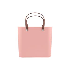 Bolso Tote Rosa Estilo Multibag con Asas Marrones para Uso Diario - Product Image 1
