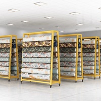 Présentoir mobile en tissu Étagère de rangement pour nappes en tissu Étagère de présentation d'échantillons