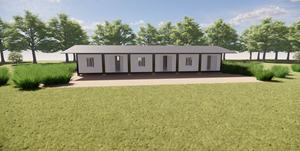 Maison préfabriquée en acier à toit en pente de 20 pieds, assemblage rapide, design méditerranéen, pour logement du personnel de parc extérieur, école, hôtel - Product Image 2