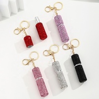 Atomiseur de parfum 5 ml en strass de cristal, porte-clés, flacon vaporisateur mini vide rechargeable, breloque de sac, portable pour voyage, cadeau bijou