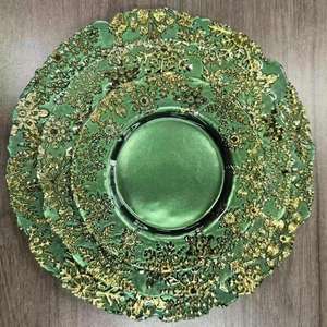 Assiettes de présentation en verre de haute qualité, motif neige de Noël blanc, pour mariages et décoration intérieure, technique gravée - Product Image 6