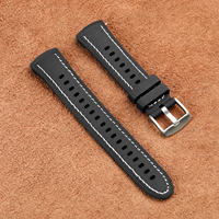 Profitez d'un joli bracelet de montre en silicone en cuir véritable pour Huawei Watch 5 Bracelet de montre 42mm-18mm