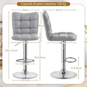 Meubles de salle à manger 2025 Chaises de bar modernes Chaises longues de bar Chaise haute en métal Rembourrage en Pu Repose-pieds chromé réglable Tabouret de bar - Product Image 3