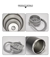 Mug Perjalanan Stainless Steel Gaya Amerika 30oz, Tumbler Vakum Berinsulasi Ganda dengan Pegangan untuk Hadiah Bisnis