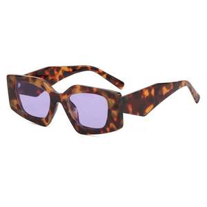 Gafas de Sol Cuadradas con Marco Grande, Diseño Retro, Personalizadas con Logotipo, para Hombre y Mujer, Protección UV400, Gafas de Sol Poligonales con Estampado de Leopardo para Mujer - Product Image 1