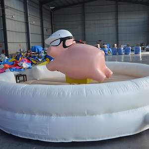 Jeux de machines à monter à dos de cochon rose personnalisés, tapis de sécurité gonflable, taureau mécanique de rodéo à <span class=keywords><strong>louer</strong></span> - Product Image 6