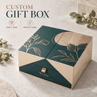 Boîte cadeau de luxe en carton rigide, pliante géométrique, avec ruban de tirage, emballage haut de gamme