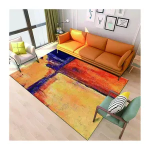 Velvet thick living room carpet Nordic bedside floor mat Printed Rectangle rugs