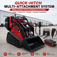 T470 Mini Track Loader 1291kg EPA EURO5 5.1KN Gaya Pemutus 0.12m3 Bucket Compact Skid Steer Konstruksi