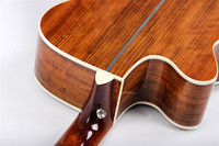 La Chine personnalisé Premium contreplaqué pas cher 41 40 pouces épicéa haut Folk Jazz Guitarra manche en acajou plein noyer guitare électrique acoustique