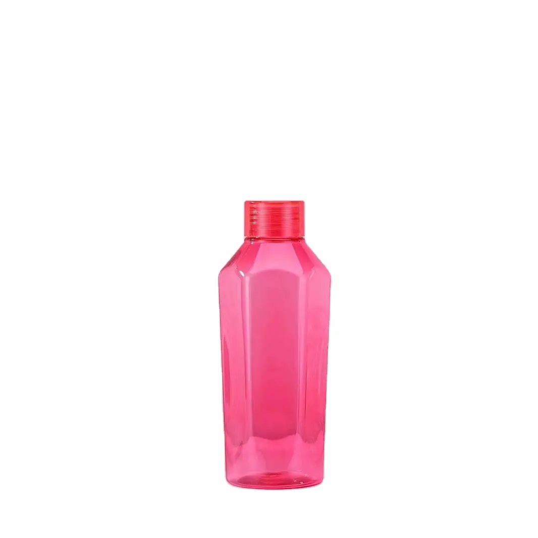 BPA Free Hexagon Shaped Creative Special Transparent Plastic 700ml Drinking Sports Water Bottle Custom Logo Color Gym