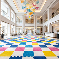 Distributeur mondial de tapis en polyester pour hall d'entrée, ignifuge, insonorisant, personnalisable, échantillon gratuit pour les projets hôteliers commerciaux