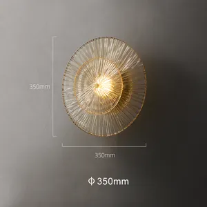 Indoor Brass Wall Lamps Simple Dining Room Sunflower Led Wall Light Living Room Bedroom Bedside Vintage Glass Small Wall Sconce