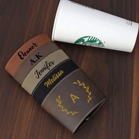 Vente chaude Personnalisé Tasse À Café En Similicuir Manchon Titulaire Réutilisable Coloré En Cuir Pu Porte-Gobelet