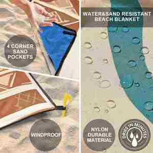 Tapis de plage pliable imperméable de taille personnalisée pour pique-nique, camping, activités de plein air, pelouse, parc - Product Image 4