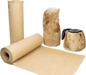 Hediye ambalaj taşımacılığı için kullanılan kırılgan öğeleri korumak için petek ambalaj kağıt yastık sarma