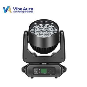 Projecteur de scène LED à tête mobile RGBW 4-en-1 DMX512 19x15W 300W 16/24 canaux avec stroboscope réglable et gradation 0-100% pour parcs à thème - Product Image 1