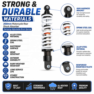 Amortisseur arrière de moto 300 mm, réglage de la force d'amortissement, ressort 8 mm pour Dirt Pit ATV UTV <span class=keywords><strong>Quad</strong></span> Dirt Bike Go Kart - Product Image 4