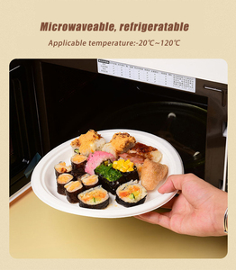 Ensemble de boîtes à lunch écologiques jetables en pulpe de papier biodégradable pour salades, nouilles végétariennes, collations et sucre, avec bols et assiettes couverts - Product Image 4