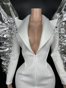 Abito <span class=keywords><strong>da</strong></span> Sera Lungo con Maniche Lunghe e Perline Scintillanti, Vestito <span class=keywords><strong>da</strong></span> Cerimonia di Lusso e alla Moda con Paillettes per Donne - Product Image 4