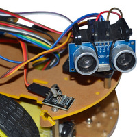 Kit de Chasis de Coche Robótico Inteligente OKY5001 4WD con Codificador de Velocidad, Seguimiento de Obstáculos Ultrasónico para Arduino, Kit de Ensamblaje