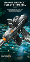 Pistolet à eau électrique Uzi avec flash, chargement et tir continus, pistolet à eau Uzi entièrement automatique
