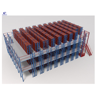 Système de rayonnage de mezzanine robuste en acier pour entrepôt, avec plateformes de stockage et rayonnages de palettes