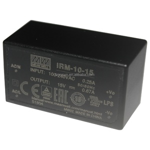 แหล่งจ่ายไฟสวิตชิ่ง Meanwell รุ่น 10W 15V 0.67A แบบติดตั้งบนแผงวงจร AC-DC สีเขียว สำหรับงานอุตสาหกรรมเครื่องจักรกล - Product Image 2