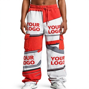 New Design 2026 All Over Print Cargo Sweatpants Heavyweight Breathable Graphic Cargo Jogger Sweatpants Streetwear Cargo Jogger - Product Image 1