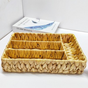 Rattan <b>Storage</b> <b>Basket</b> Rectangle Compartmentalized Eco Friendly Household Desktop Organizer Weaved <b>Basket</b> Frame RD235034 - Product Image 4