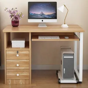 ワイドデスクトップ滑らかな木製ゲームテーブルコンピューターデスク引き出し付き白いオフィスデスク