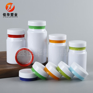 Botella de plástico Jiahua Plastics de 80cc 100cc 120ml 150cc con tapa para envasado de cápsulas y tabletas - Product Image 1