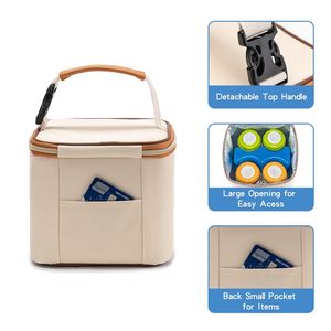 Custom Logo Baby Bottle Cooler Bag 4 Bottles Thermal Breastmilk Cooler with <b>Ice</b> <b>Pack</b> Waterproof Made of Durable Polyester - Product Image 4