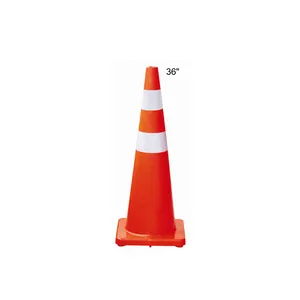 Cono de tráfico de PVC Flexible y suave, cono colorido de alta calidad, 90cm, naranja