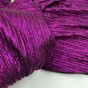 Tela Plisada Fucsia al por Mayor, Tela Arrugada con Estampado en Caliente para Faldas Plisadas <span class=keywords><strong>de</strong></span> Mujer, Textil para el Hogar - Product Image 4