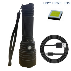 TC45 Side Switch Type-C USB Rechargeable <strong>Flashlight</strong> | LHP531 <strong>Flat</strong>-Top Flood &amp; Spot | 21700 Battery 24W High Power Outdoor Torch - Product Image 6