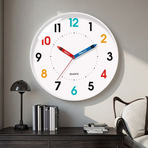 <span class=keywords><strong>Reloj</strong></span> <span class=keywords><strong>de</strong></span> Pared Analógico <span class=keywords><strong>de</strong></span> Cuarzo <span class=keywords><strong>de</strong></span> Plástico <span class=keywords><strong>de</strong></span> 12 Pulgadas, Silencioso, Educativo, Infantil, <span class=keywords><strong>de</strong></span> Colores, con Agujas, Personalizable para Niños - Product Image 4
