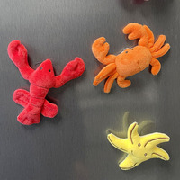 Aimants de réfrigérateur en peluche animaux marins 3D : tortue de mer, poisson-clown et homard – Aimants mignons du monde sous-marin avec logo personnalisable
