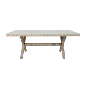 Juego de Comedor de Lujo para Exteriores con Estructura de Ratán y Aluminio, Cubierta de Vidrio, 6 Plazas, Muebles de Jardín Contemporáneos - Product Image 5