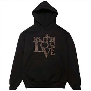 Sudaderas con Capucha de Invierno para Hombre, Diseño Personalizado, Ligeras, Transpirables, de Forro Polar Sólido, Servicio OEM, Mezcla de Algodón con Pedrería - Product Image 1